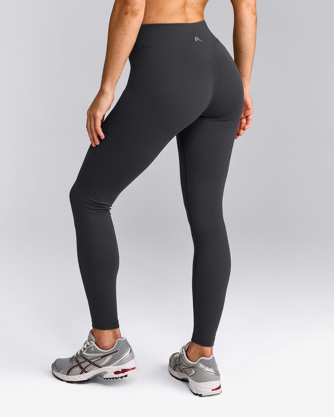 UnifiedMove™ V Front Mid Rise Leggings with Reflective Logo | Coal