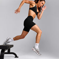 UnifiedMove™ V Front Mid Rise Shorts 6" with Reflective Logo | Black