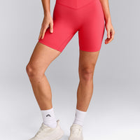 UnifiedMove™ V Front Mid Rise Shorts 6" with Reflective Logo | Charged Pink
