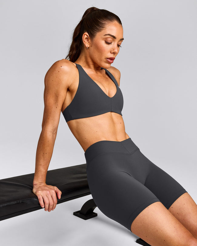 UnifiedMove™ V Front Mid Rise Shorts 6" with Reflective Logo | Coal