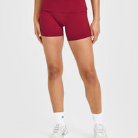 SoftMotion™ Fold Over Shorts 6" with White Logo | Ruby Red