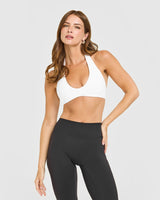 SoftMotion™ Minimal Halter Neck Bralette | White