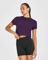 Cotton Relaxed T-Shirt | Blackberry Purple