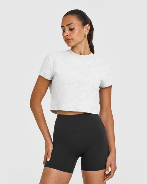 Oner Modal Cotton Relaxed T-Shirt | Light Grey Marl