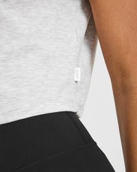 Cotton Relaxed T-Shirt | Light Grey Marl
