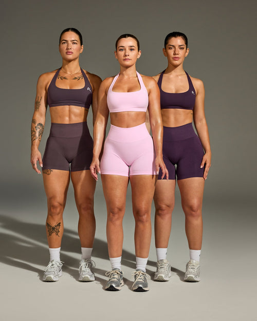 EasyLift™ Halter Bralette with White Logo | Chalk Pink