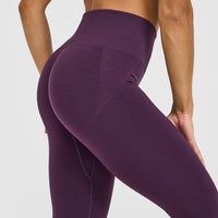 EffortlessLift™ Seamless Leggings with White Logo | Blackberry Purple