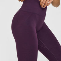 EffortlessLift™ Seamless Leggings with White Logo | Blackberry Purple