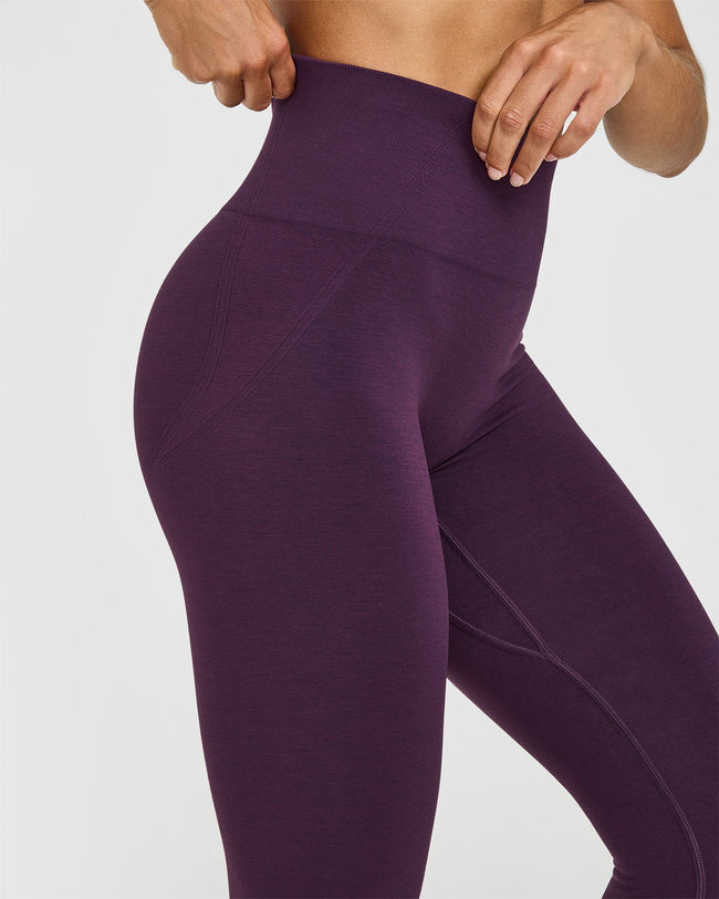 EffortlessLift™ Seamless Leggings with White Logo | Blackberry Purple