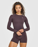 Go To Seamless Fitted Long Sleeve Top | Umber Brown