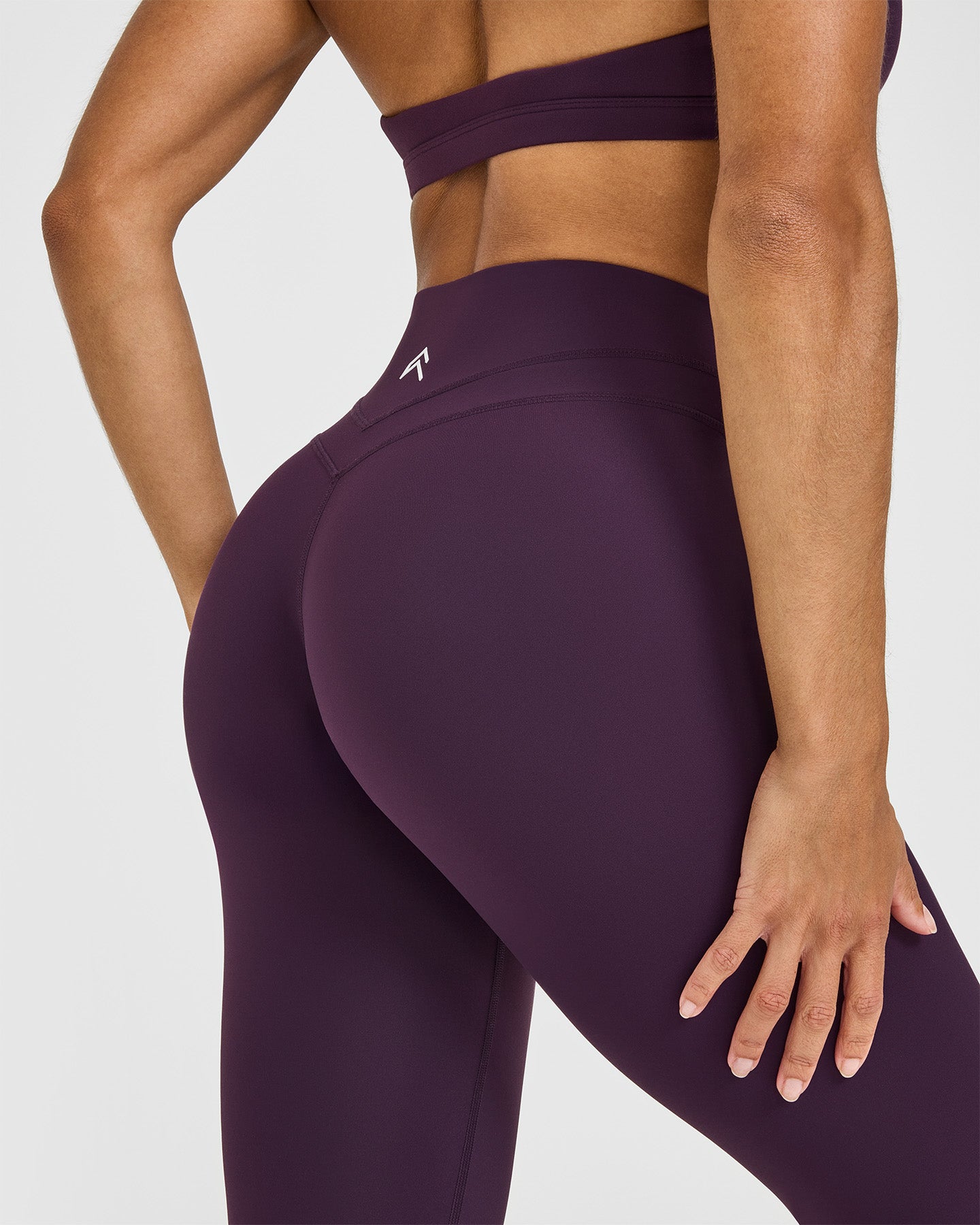 UnifiedMove™ High Waisted Leggings White Logo | Blackberry Purple