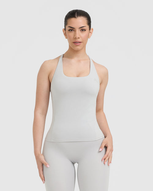 Oner Modal Timeless Square Neck Vest | Light Grey