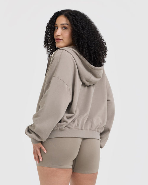 Raw Lounge Oversized Zip Hoodie | Washed Minky