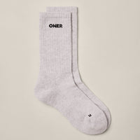 Oner Long Crew Socks 1 Pack | Grey Marl