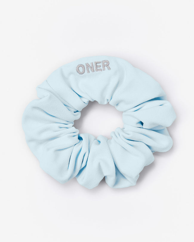 SoftMotion™ Scrunchie with Grey Logo | Cloud Blue