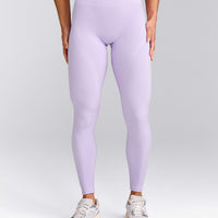 EnhanceLift™ Seamless Leggings with Gray Logo | Lavender Purple