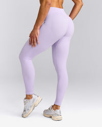 EnhanceLift™ Seamless Leggings with Gray Logo | Lavender Purple