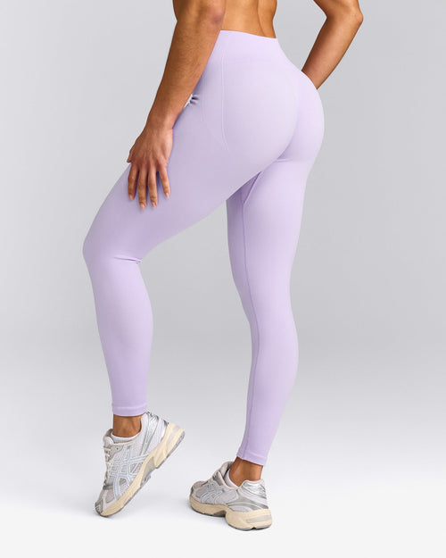 EnhanceLift™ Seamless Leggings with Gray Logo | Lavender Purple