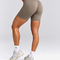EnhanceLift™ Seamless Shorts with Gray Logo | Warm Minky