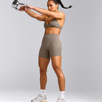 EnhanceLift™ Seamless Shorts with Gray Logo | Warm Minky