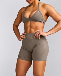 EnhanceLift™ Seamless Shorts with Gray Logo | Warm Minky