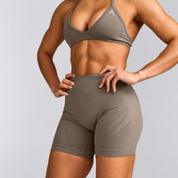 EnhanceLift™ Seamless Shorts with Gray Logo | Warm Minky
