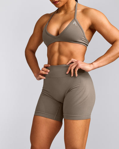 EnhanceLift™ Seamless Shorts with Gray Logo | Warm Minky
