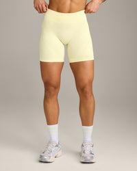 EnhanceLift™ Seamless Shorts with Grey Logo | Pastel Yellow