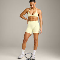 EnhanceLift™ Seamless Shorts with Grey Logo | Pastel Yellow