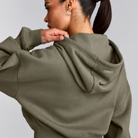 Foundations All Season Cropped Zip Up Hoodie | Alpine Green