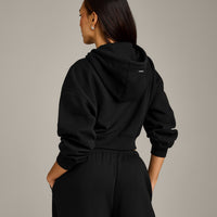 Foundations All Season Cropped Zip Through Hoodie | Black