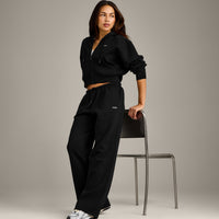 Foundations All Season Cropped Zip Through Hoodie | Black