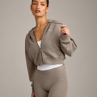 Foundations All Season Cropped Zip Through Hoodie | Minky