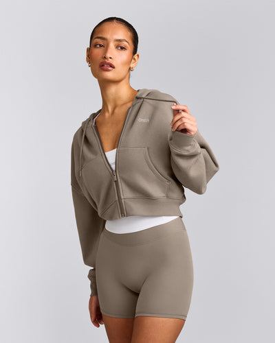 Foundations All Season Cropped Zip Up Hoodie | Minky