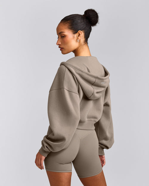Foundations All Season Cropped Zip Up Hoodie | Minky