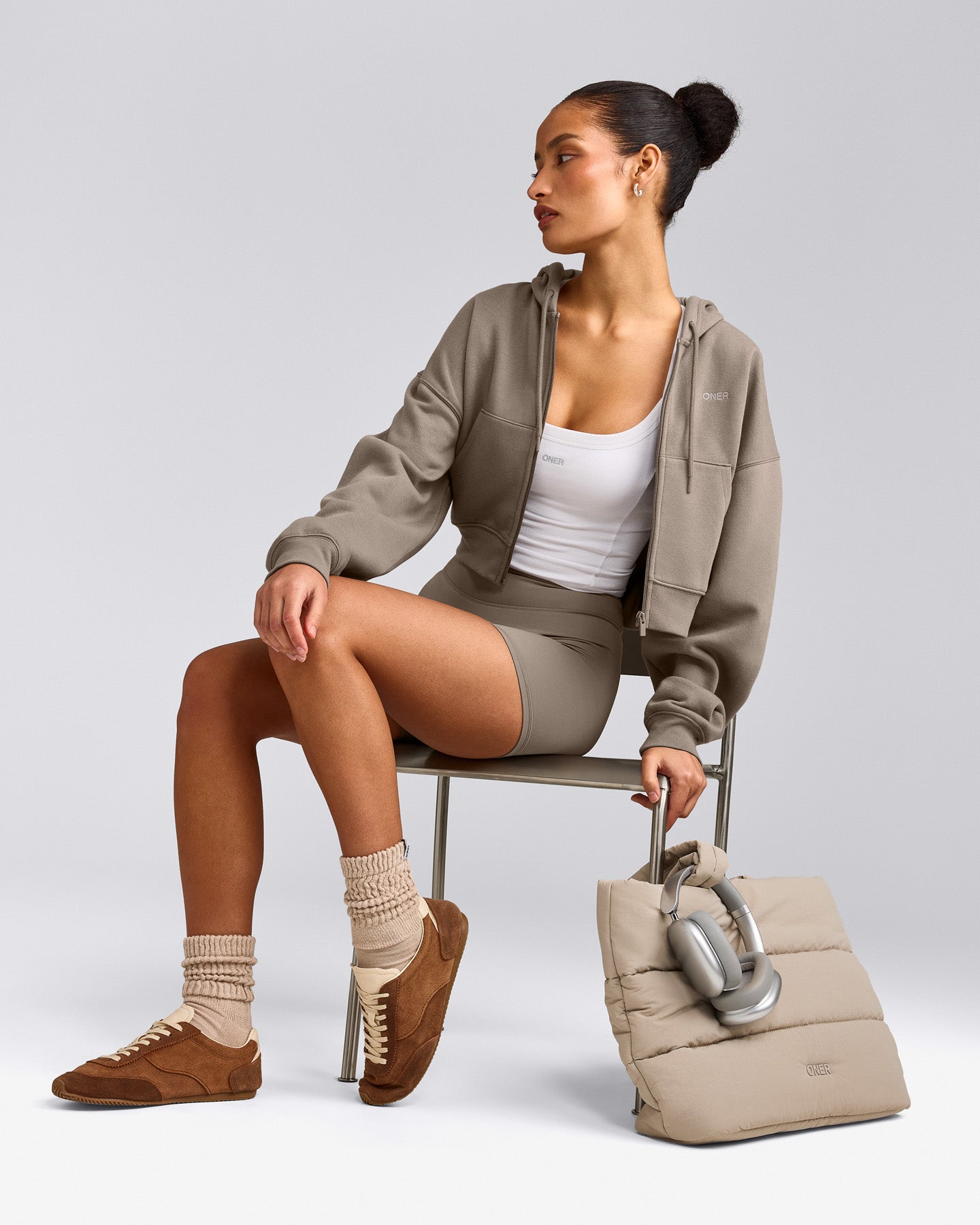 Foundations All Season Cropped Zip Up Hoodie | Minky