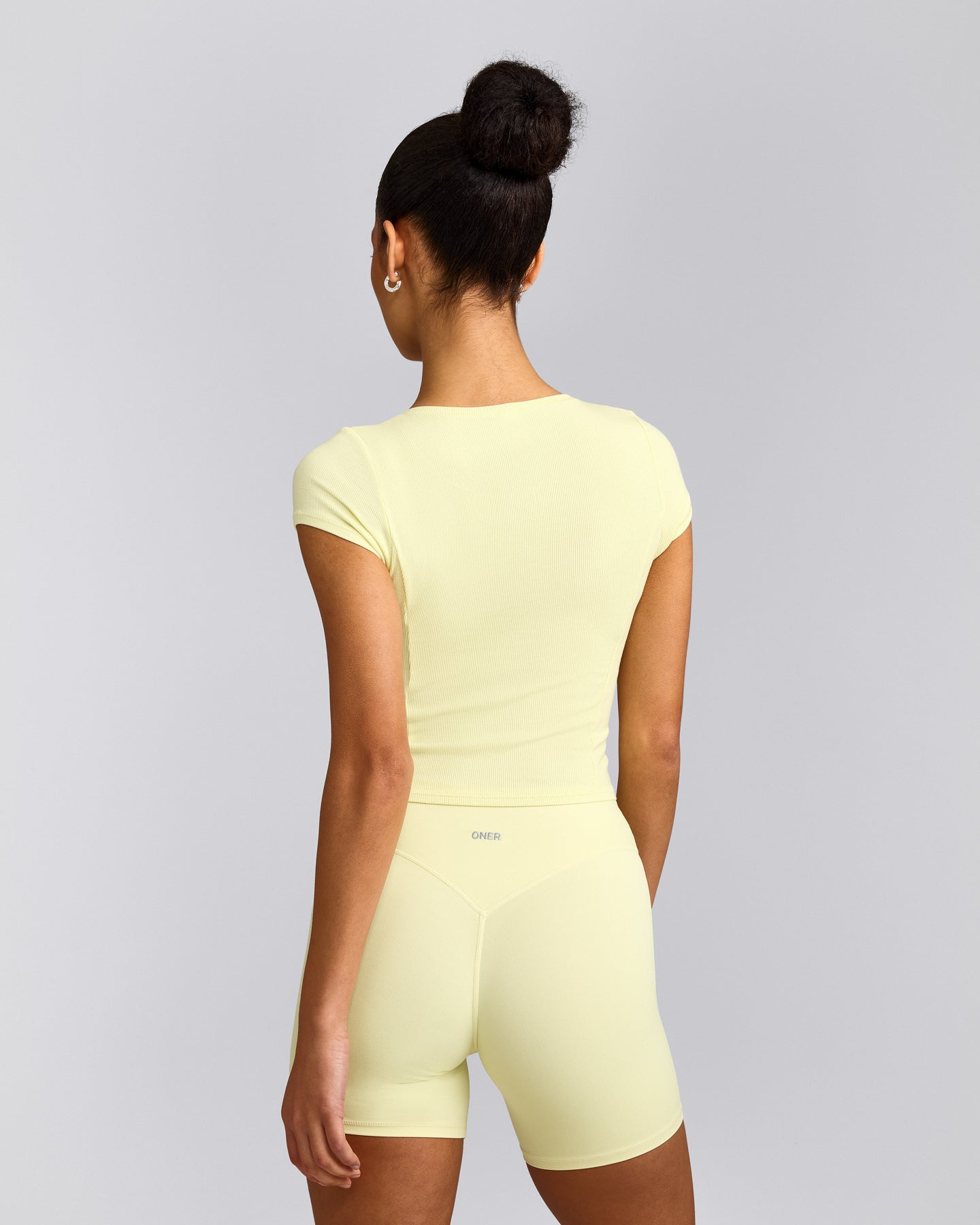 Mellow™ Rib Mid Short Sleeve Cardigan | Pastel Yellow