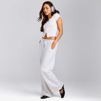 Mellow™ Rib Mid Short Sleeve Cardigan | White