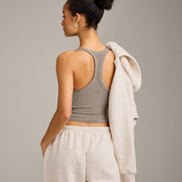 Mellow™ Rib Racer Back Mid Vest with Built in Bra Shelf | Warm Minky