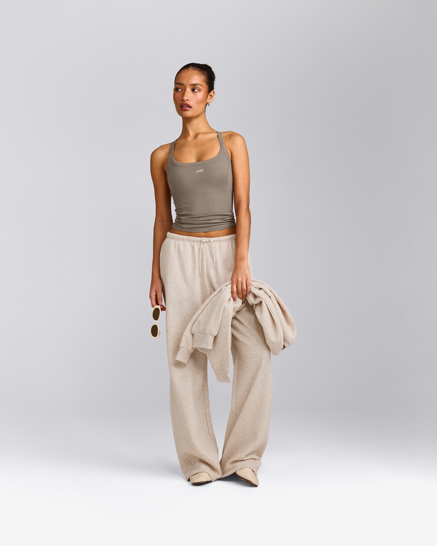 Mellow™ Rib Racer Back Tank Top with Built in Bra Shelf | Warm Minky