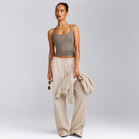 Mellow™ Rib Racer Back Tank Top with Built in Bra Shelf | Warm Minky