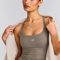 Mellow™ Rib Racer Back Tank Top with Built in Bra Shelf | Warm Minky