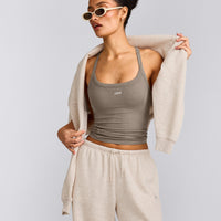 Mellow™ Rib Racer Back Tank Top with Built in Bra Shelf | Warm Minky