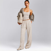 Mellow™ Rib Racer Back Vest with Built in Bra Shelf | Oat Marl
