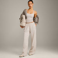 Mellow™ Rib Racer Back Vest with Built in Bra Shelf | Oat Marl