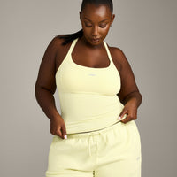 Mellow™ Rib Racer Back Vest with Built in Bra Shelf | Pastel Yellow
