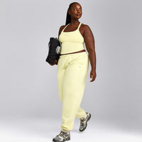 Mellow™ Rib Racer Back Tank Top with Built in Bra Shelf | Pastel Yellow