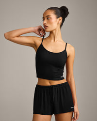 Oner At Home Night Strappy Mid Vest | Black