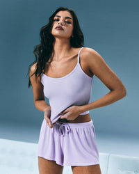 Oner At Home Night Strappy Mid Vest | Light Lavender Purple