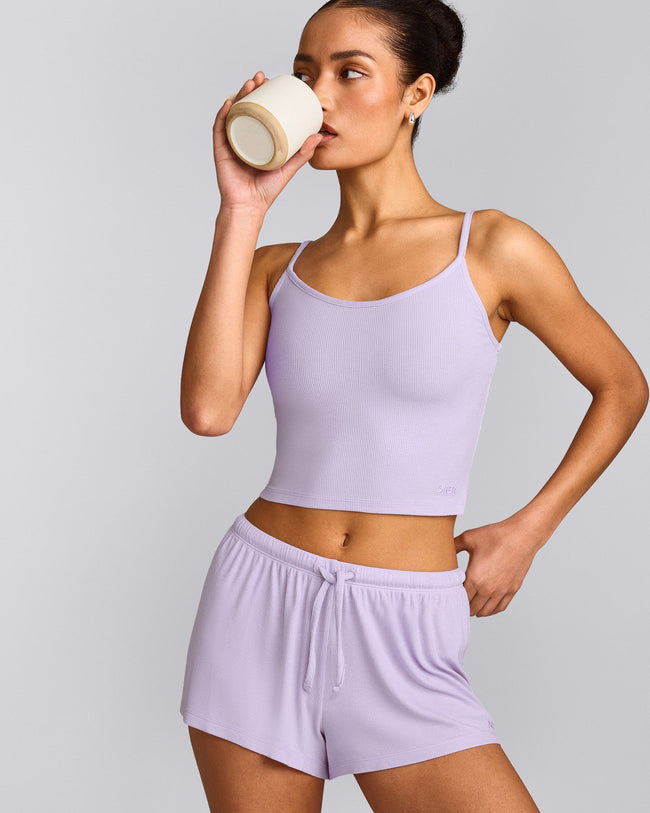 Oner At Home Night Strappy Mid Tank Top | Light Lavender Purple